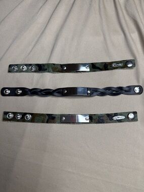 Plunder Men’s Camouflage and Black Braided ID Bracelet Set